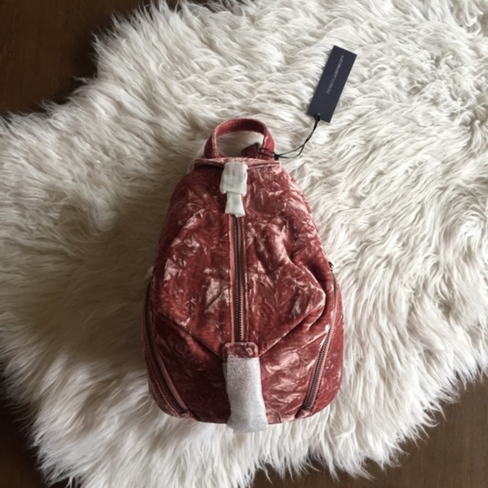 Rebecca Minkoff Velvet Medium Julian Backpack Pink - Picture 2 of 7